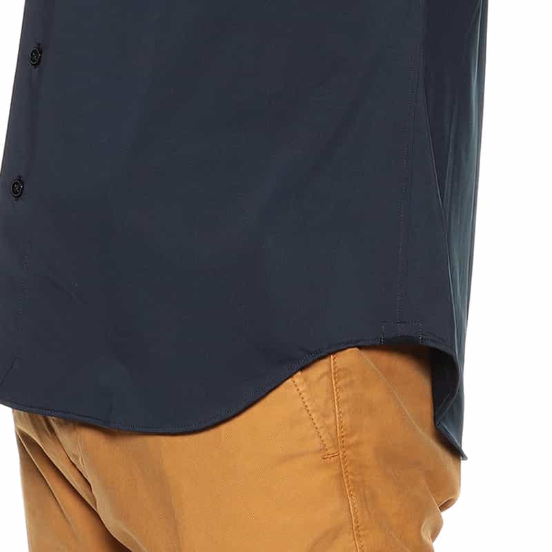 XACUS ソリッドシャツ NAVY