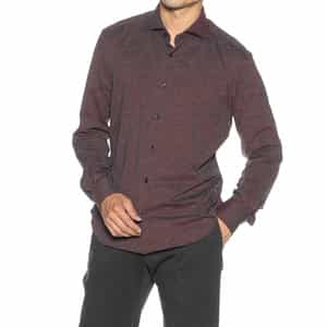 メランジ調ソリッドシャツ