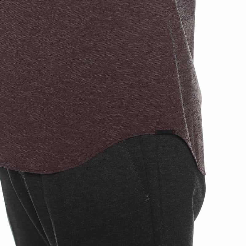 XACUS メランジ調ソリッドシャツ WINE