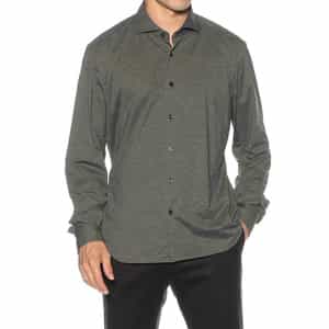 メランジ調ソリッドシャツ