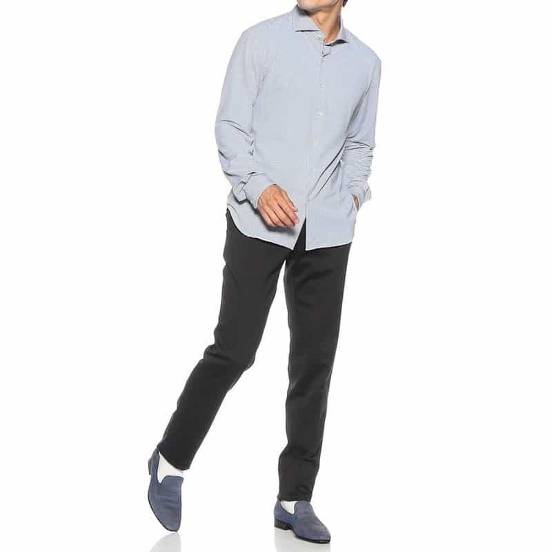 XACUS 千鳥格子柄シャツ BLACK