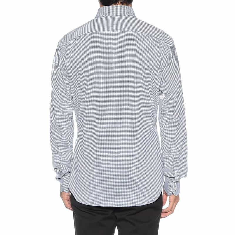 XACUS 千鳥格子柄シャツ BLACK