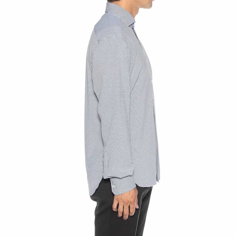 XACUS 千鳥格子柄シャツ BLACK