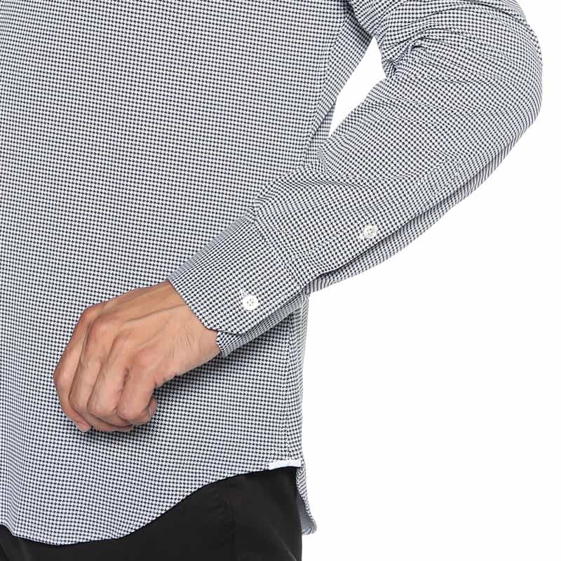 XACUS 千鳥格子柄シャツ BLACK