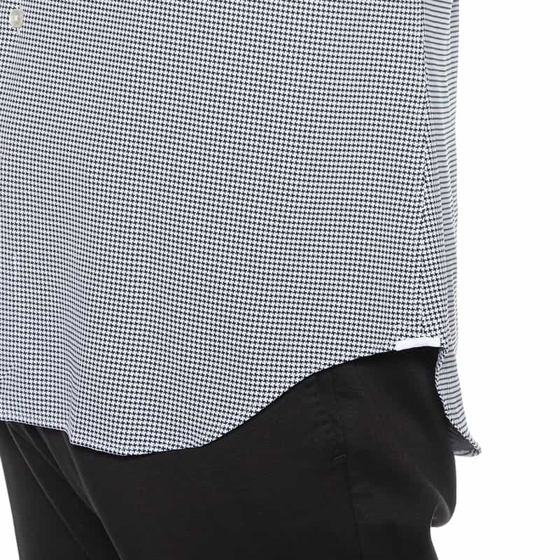 XACUS 千鳥格子柄シャツ BLACK