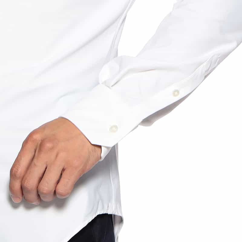 XACUS ワイドカラーシャツ WHITE