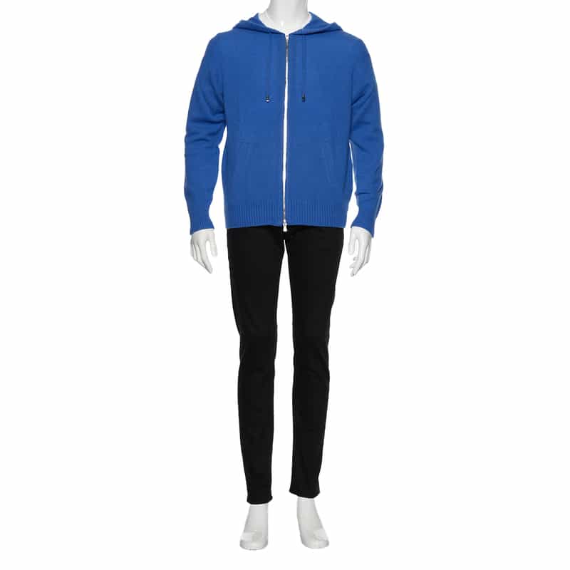 BARNEYS NEW YORK カシミヤニット ジップアップパーカ BLUE