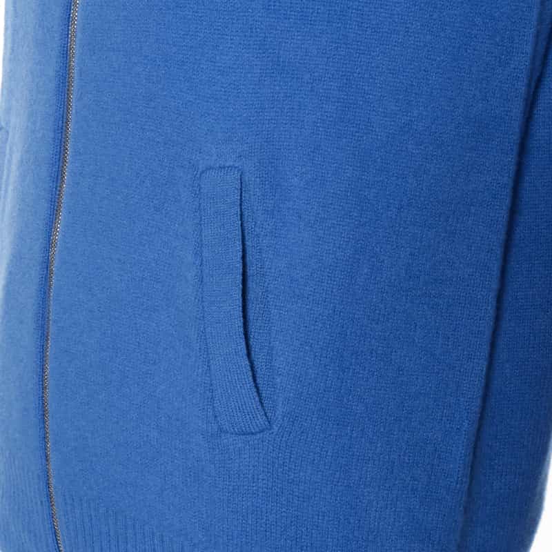 BARNEYS NEW YORK カシミヤニット ジップアップパーカ BLUE