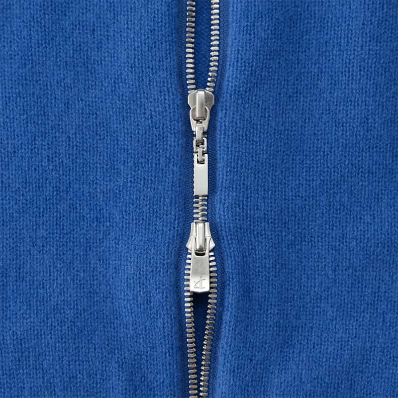 BARNEYS NEW YORK カシミヤニット ジップアップパーカ BLUE