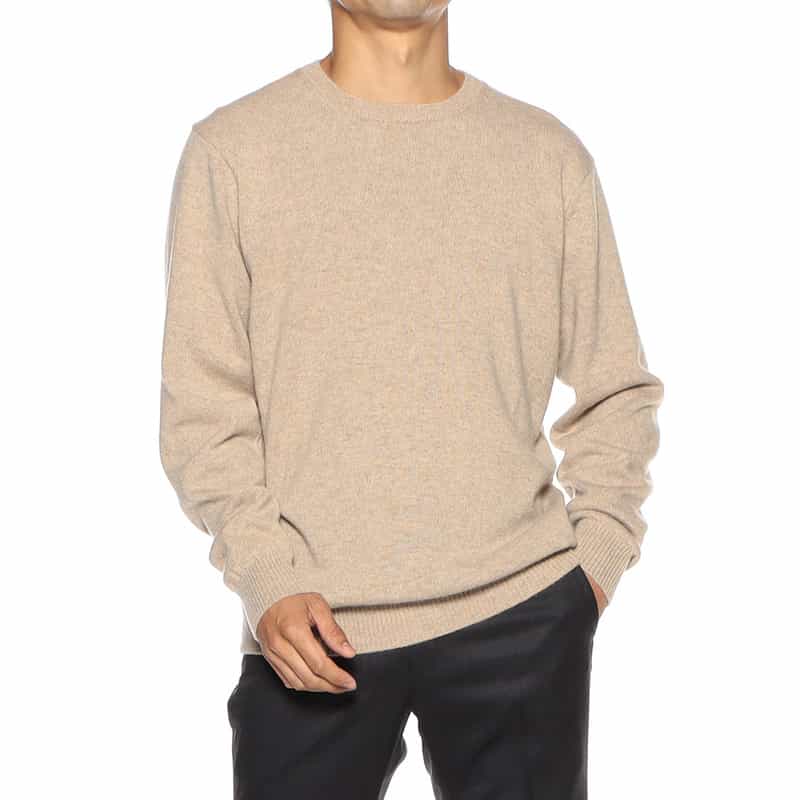 BARNEYS NEW YORK クルーネック カシミヤニットプルオーバー BEIGE