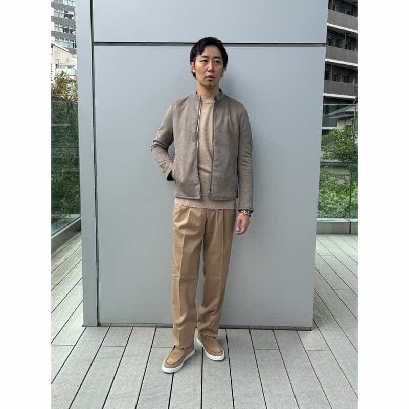 BARNEYS NEW YORK クルーネック カシミヤニットプルオーバー BEIGE