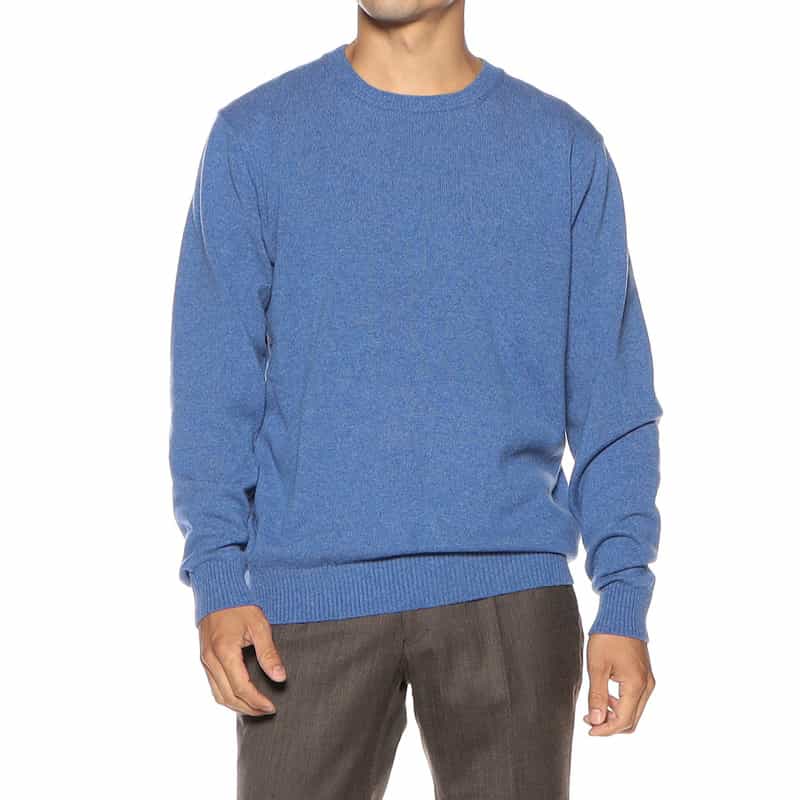 BARNEYS NEW YORK クルーネック カシミヤニットプルオーバー LIGHT BLUE