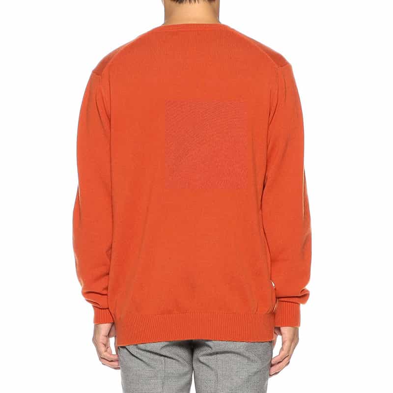 BARNEYS NEW YORK クルーネック カシミヤニットプルオーバー ORANGE
