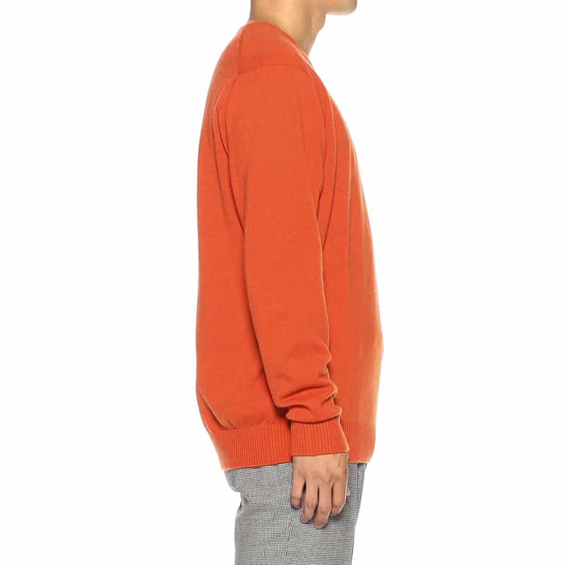 BARNEYS NEW YORK クルーネック カシミヤニットプルオーバー ORANGE