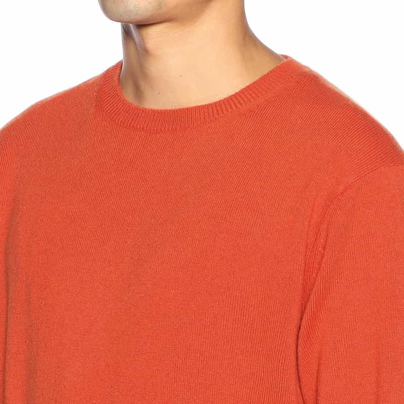 BARNEYS NEW YORK クルーネック カシミヤニットプルオーバー ORANGE
