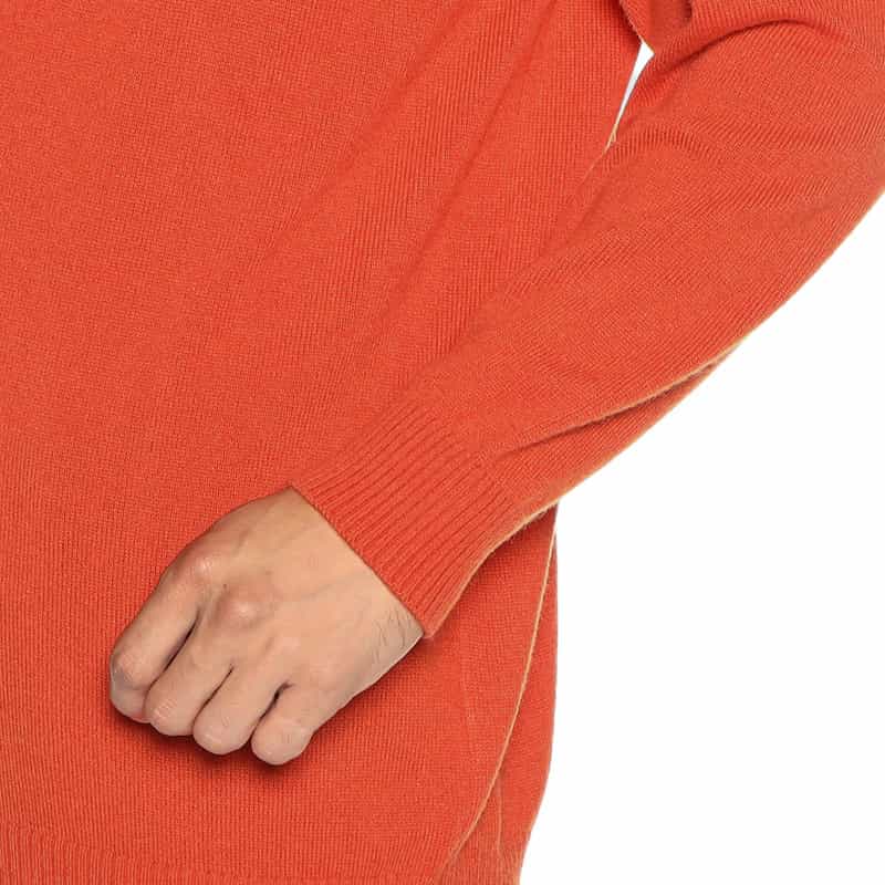 BARNEYS NEW YORK クルーネック カシミヤニットプルオーバー ORANGE