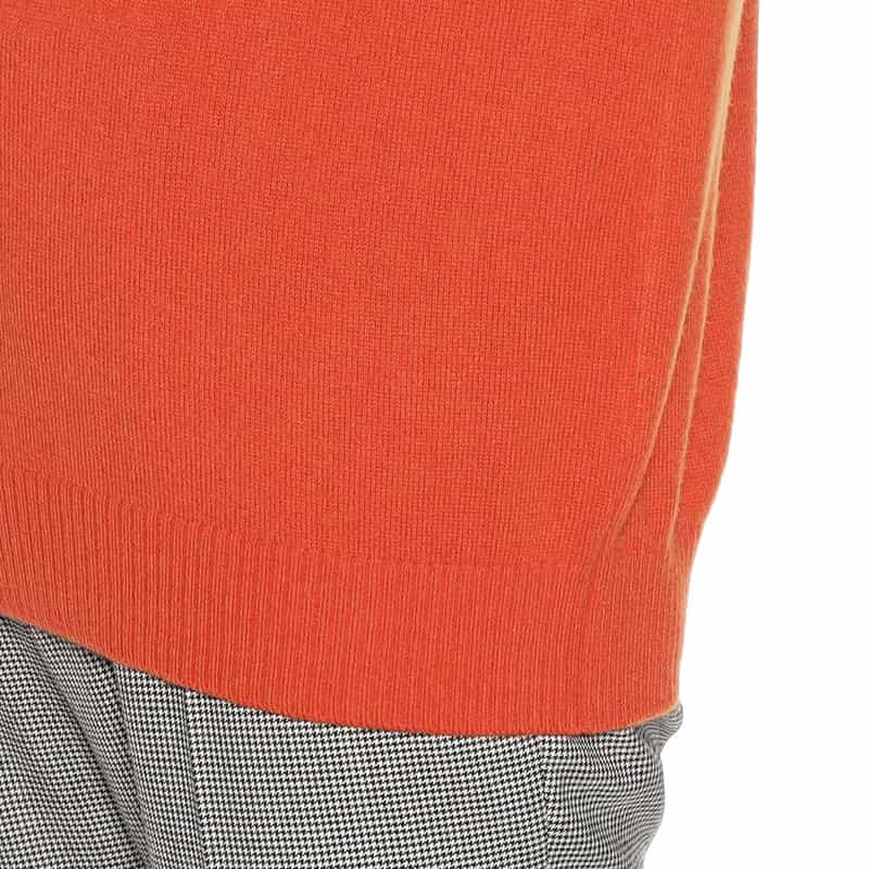 BARNEYS NEW YORK クルーネック カシミヤニットプルオーバー ORANGE