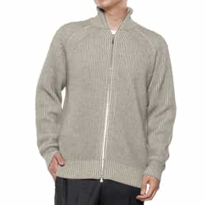 カシミヤ素材ジップアップ ニットカーディガン