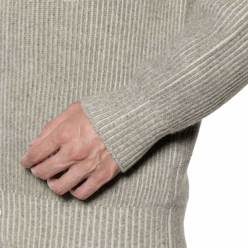 BARNEYS NEW YORK カシミヤ素材ジップアップ ニットカーディガン GRAY