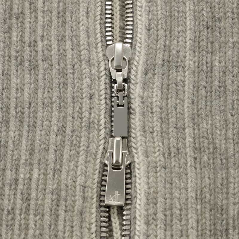 BARNEYS NEW YORK カシミヤ素材ジップアップ ニットカーディガン GRAY