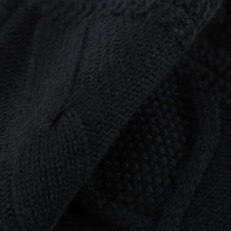 BARNEYS NEW YORK カシミヤ素材ケーブルニットプルオーバー NAVY