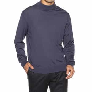 モックネック ウールニットプルオーバー