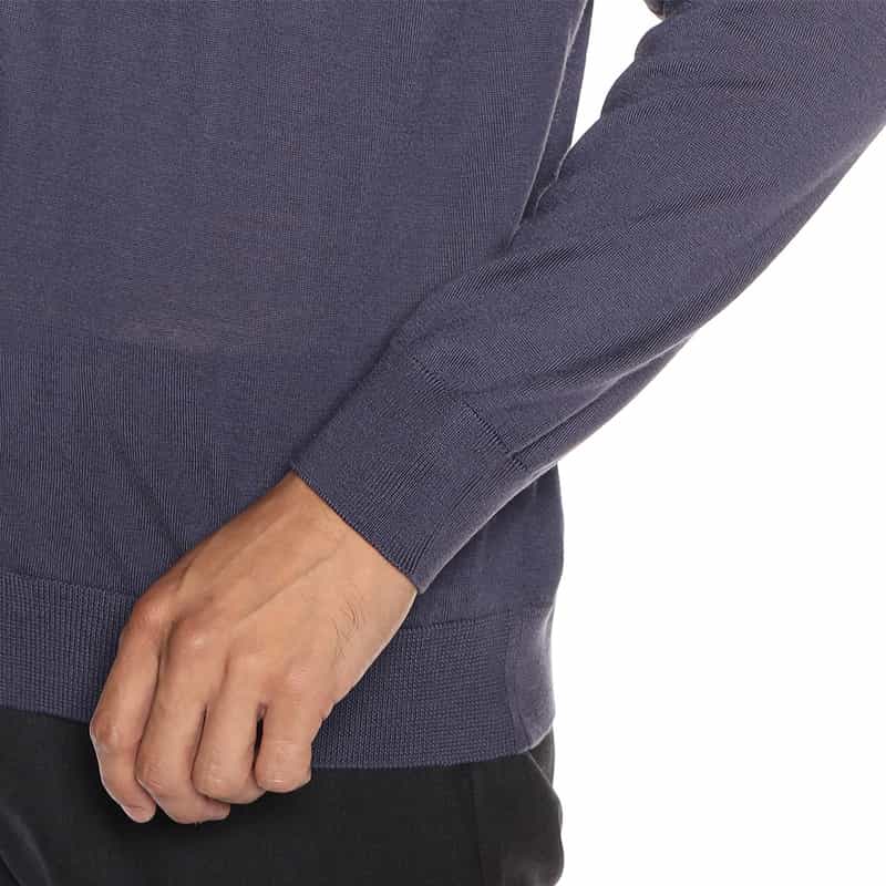 BARNEYS NEW YORK モックネック ウールニットプルオーバー PURPLE