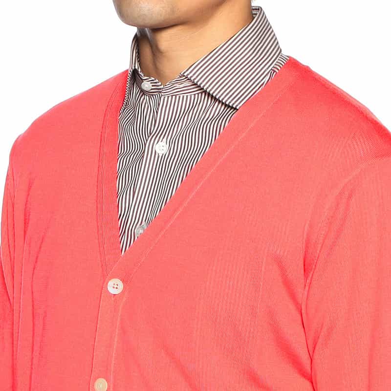 BARNEYS NEW YORK ウールニット カーディガン PINK