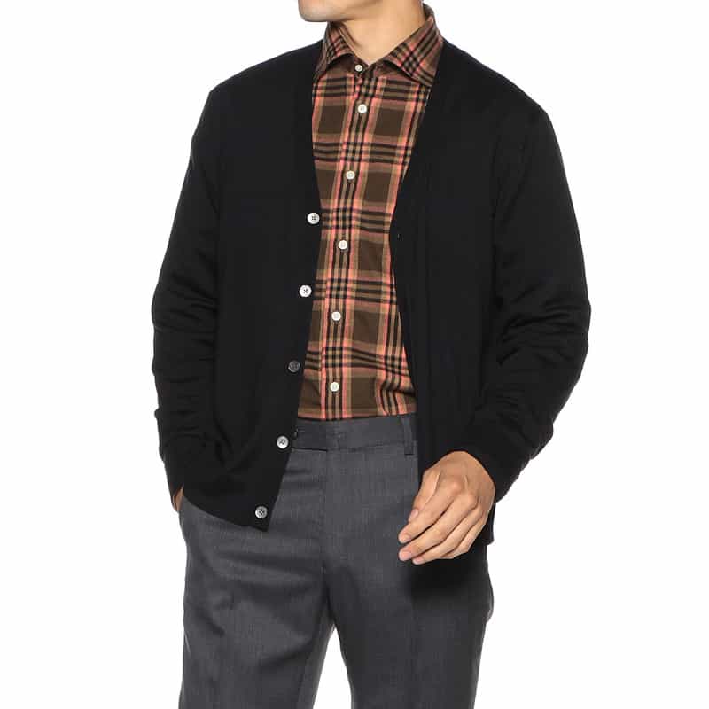 BARNEYS NEW YORK ウールニット カーディガン BLACK