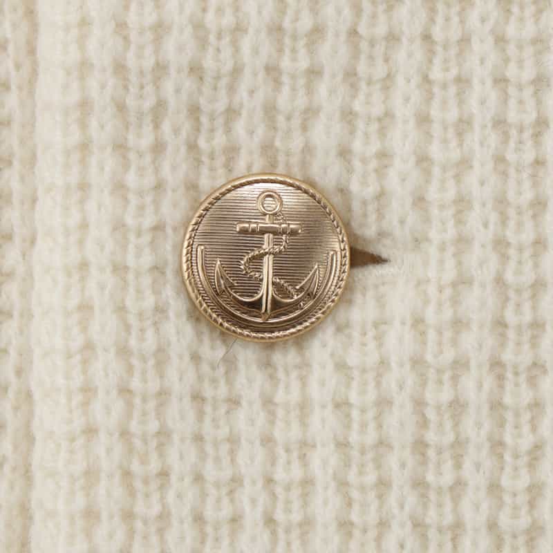 BARNEYS NEW YORK ウール素材ダブルブレスト ニットショールカーディガン WHITE