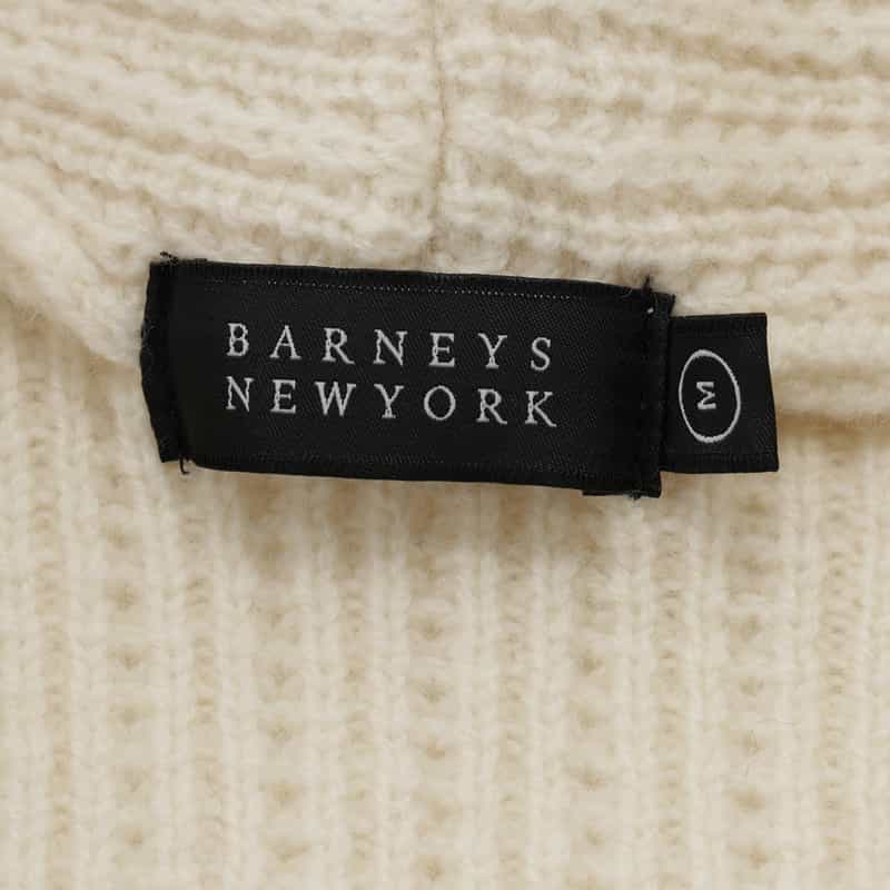 BARNEYS NEW YORK ウール素材ダブルブレスト ニットショールカーディガン WHITE