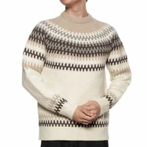 ウール素材ノルディック柄ニットプルオーバー