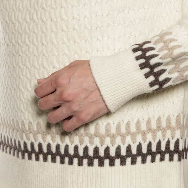 BARNEYS NEW YORK ウール素材ノルディック柄ニットプルオーバー BEIGE