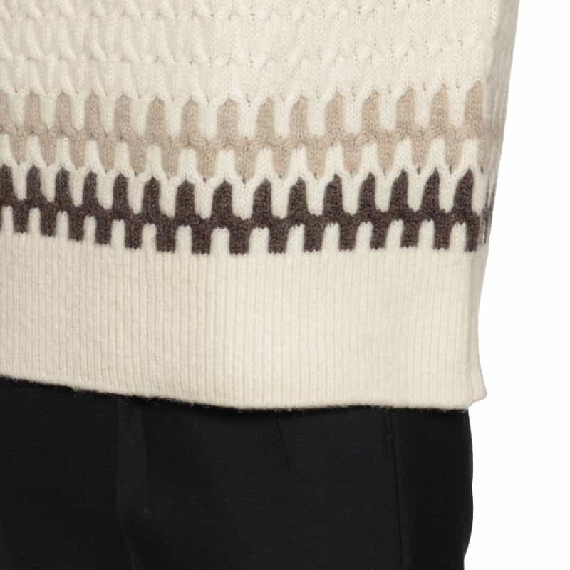 BARNEYS NEW YORK ウール素材ノルディック柄ニットプルオーバー BEIGE