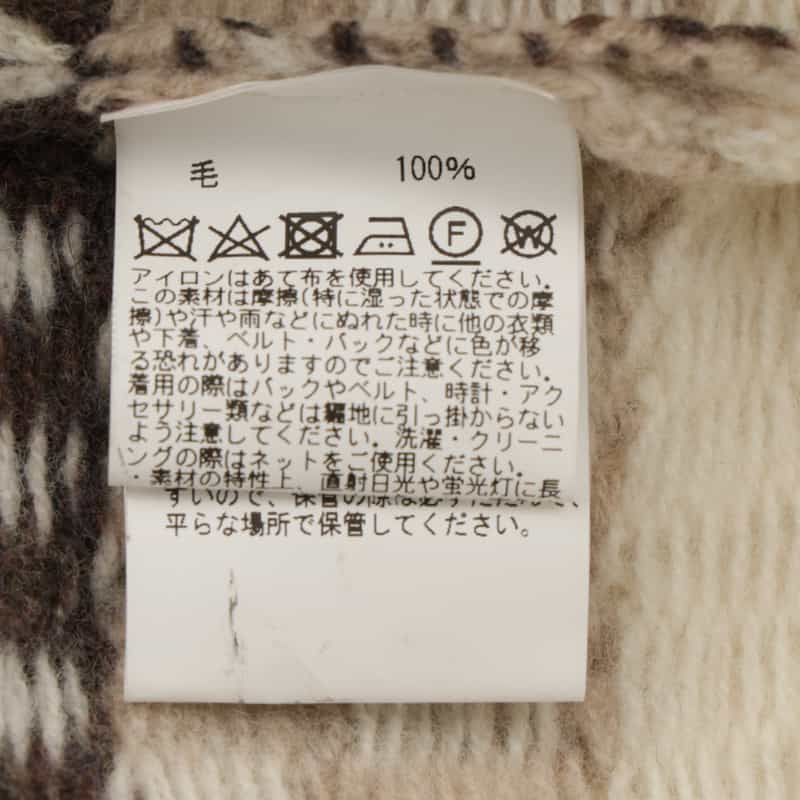 BARNEYS NEW YORK ウール素材ノルディック柄ニットプルオーバー BEIGE