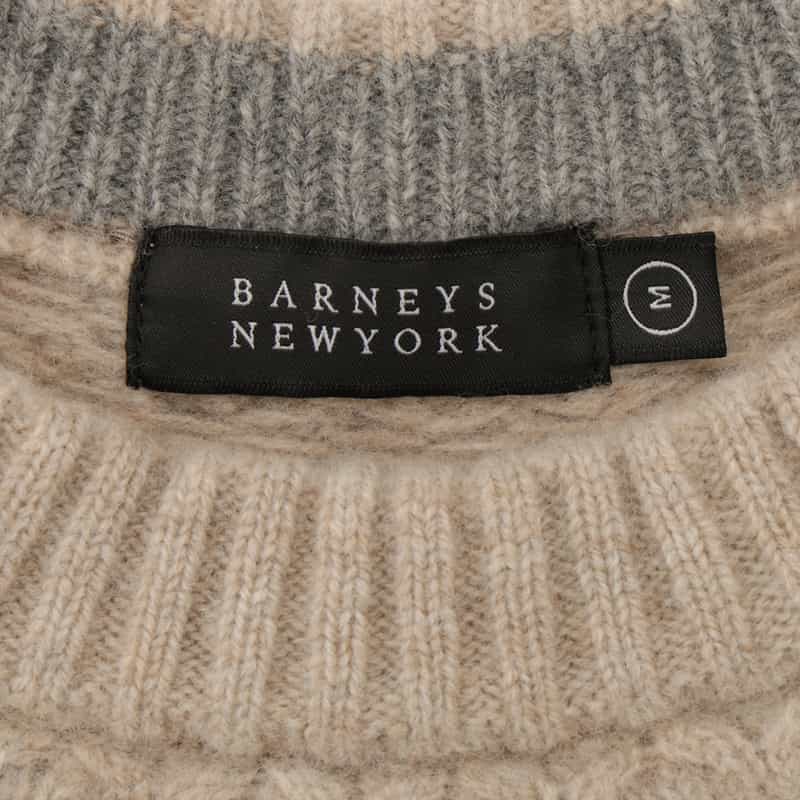 BARNEYS NEW YORK ウール素材ノルディック柄ニットプルオーバー BEIGE