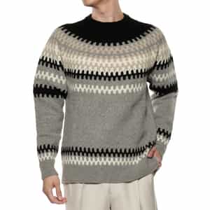 ウール素材ノルディック柄ニットプルオーバー
