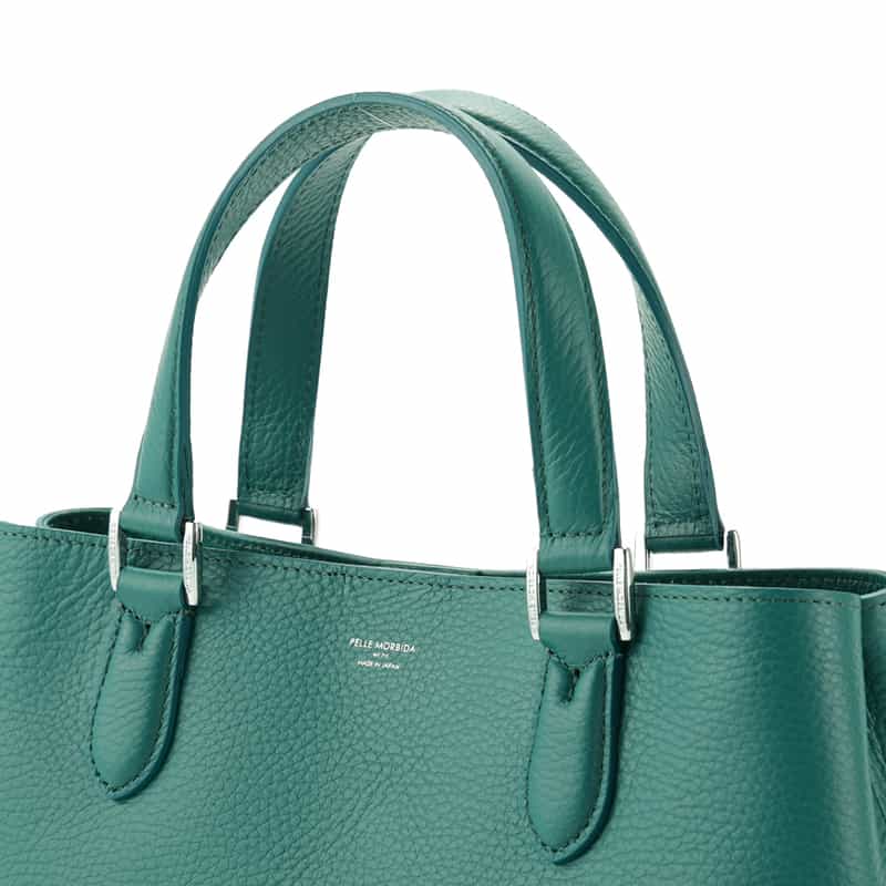 PELLE MORBIDA PELLE MORBIDA＜ペッレ モルビダ＞撥水レザー ミニトートバッグ GREEN
