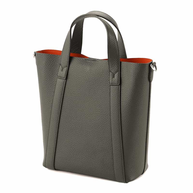 PELLE MORBIDA PELLE MORBIDA＜ペッレ モルビダ＞レザー縦型ミニトートバッグ GRAY
