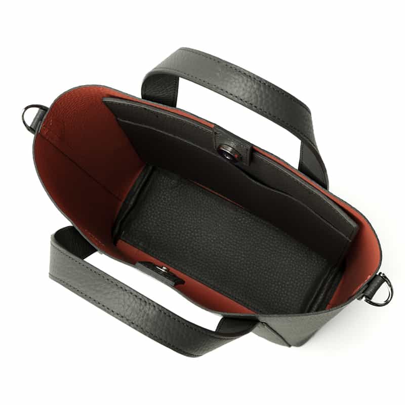 PELLE MORBIDA PELLE MORBIDA＜ペッレ モルビダ＞レザー縦型ミニトートバッグ GRAY