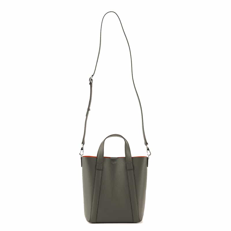 PELLE MORBIDA PELLE MORBIDA＜ペッレ モルビダ＞レザー縦型ミニトートバッグ GRAY