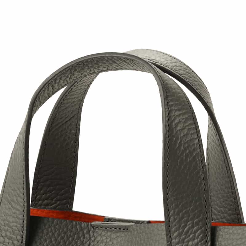 PELLE MORBIDA PELLE MORBIDA＜ペッレ モルビダ＞レザー縦型ミニトートバッグ GRAY