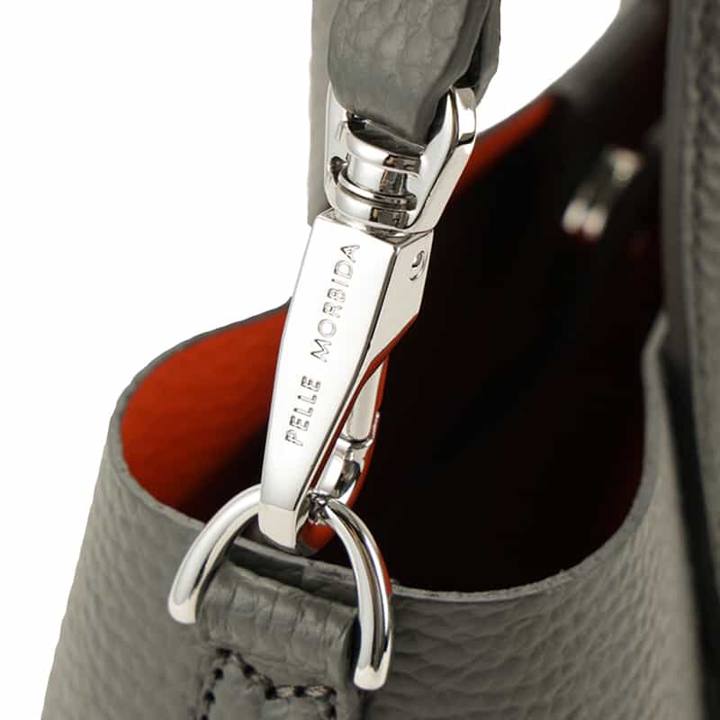 PELLE MORBIDA PELLE MORBIDA＜ペッレ モルビダ＞レザー縦型ミニトートバッグ GRAY