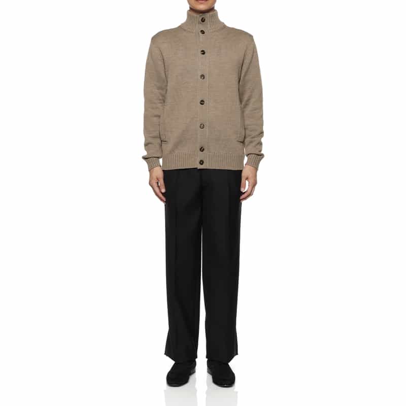 ZANONE スタンドカラーニットカーディガン BEIGE