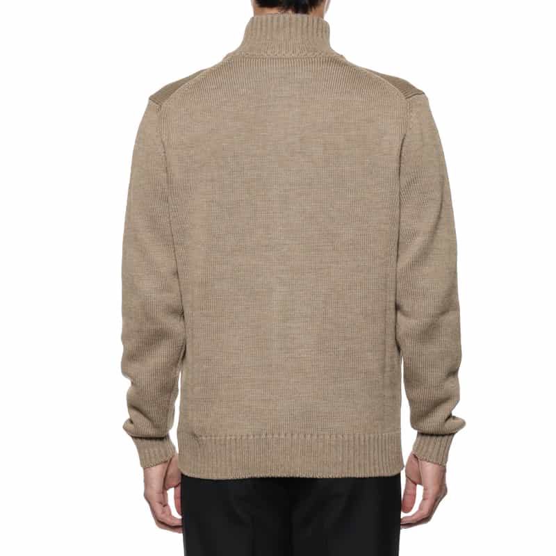 ZANONE スタンドカラーニットカーディガン BEIGE