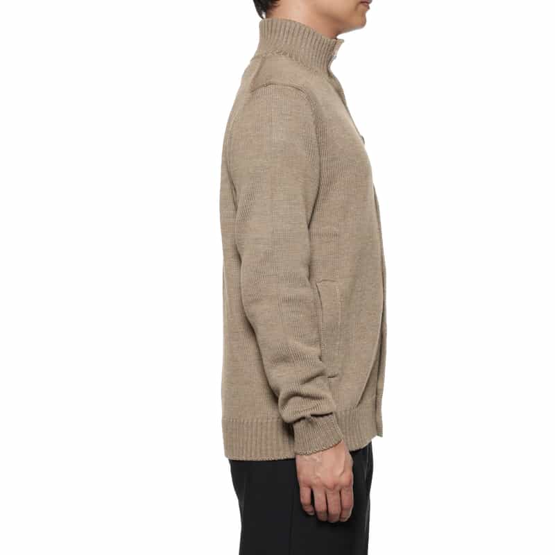 ZANONE スタンドカラーニットカーディガン BEIGE