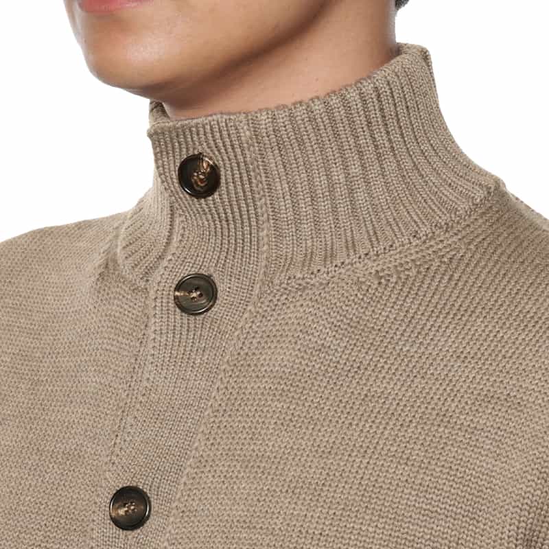 ZANONE スタンドカラーニットカーディガン BEIGE