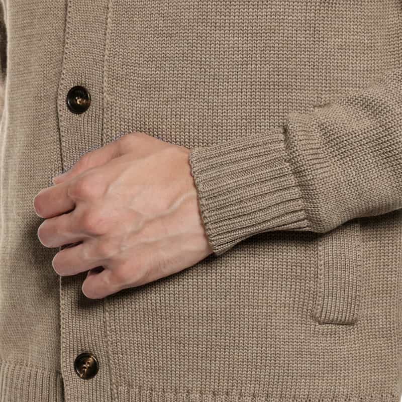 ZANONE スタンドカラーニットカーディガン BEIGE