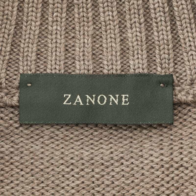 ZANONE スタンドカラーニットカーディガン BEIGE