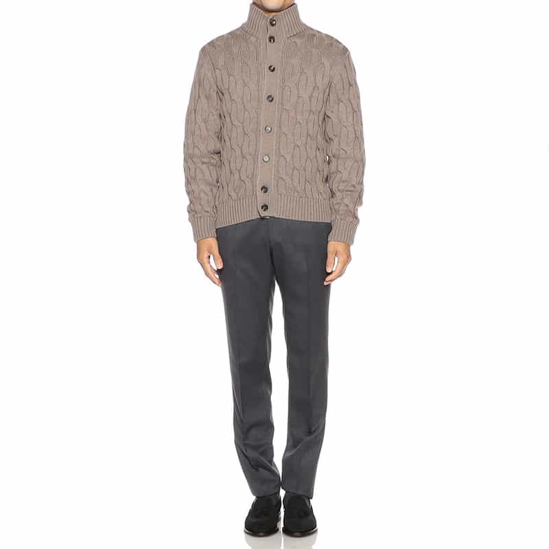 ZANONE ケーブルニットカーディガン BEIGE